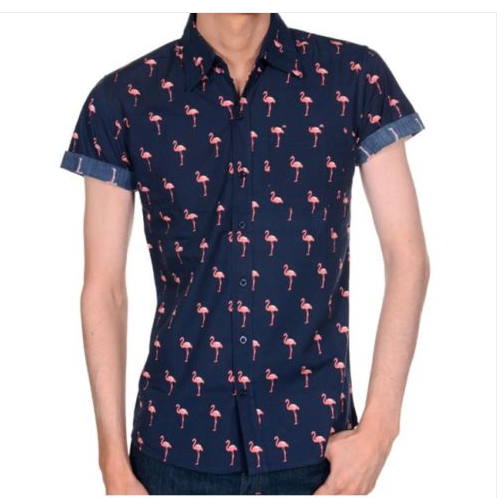 Retro Flamingo Print Shirt by Run and Fly S/M/L/XL/XXL Rockabilly Fifties 50s St